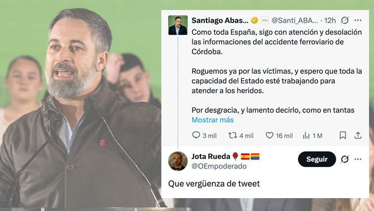 Abascal aprovecha su pésame por el accidente en Adamuz para atacar al ...