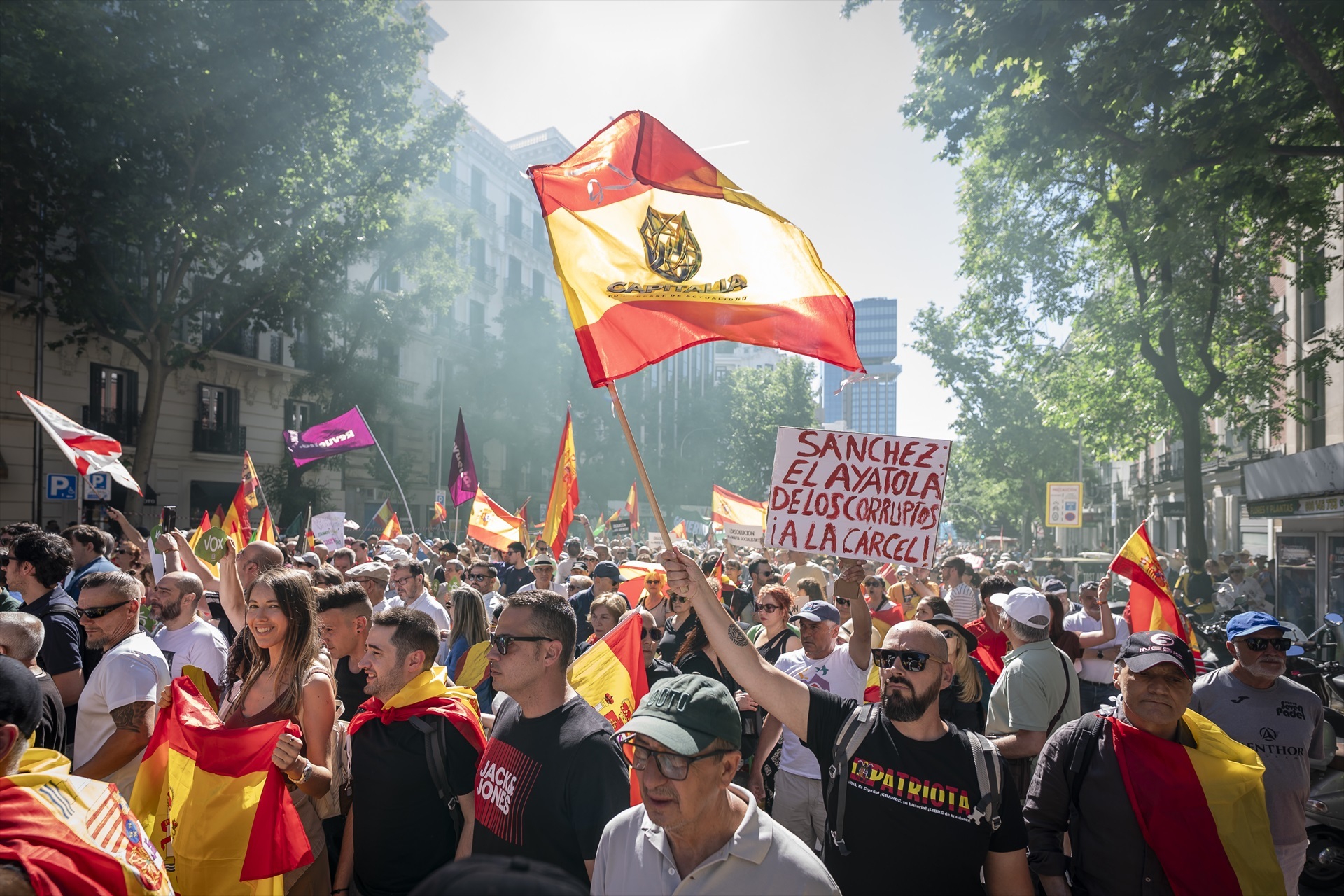 Miles de personas, apoyados por PP y Vox, piden la dimisión de Sánchez ...