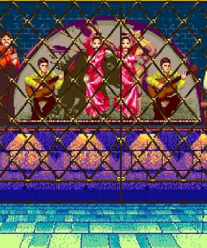 Escenografía de:'Street Fighter 2' para los combates de Vega.