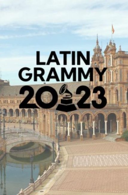 Una foto de la plaza España de Sevilla con el logo de los Latin Grammy superpuesto.