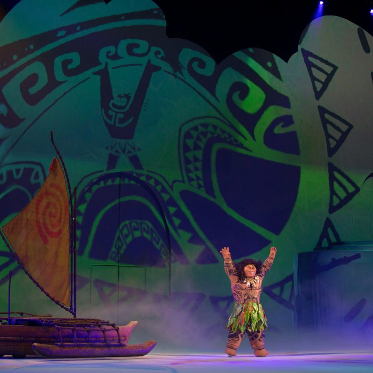 Maui, el personaje de la película 'Vaiana', representado en el espectáculo 'Disney On Ice'. Foto: Feld Entertainment